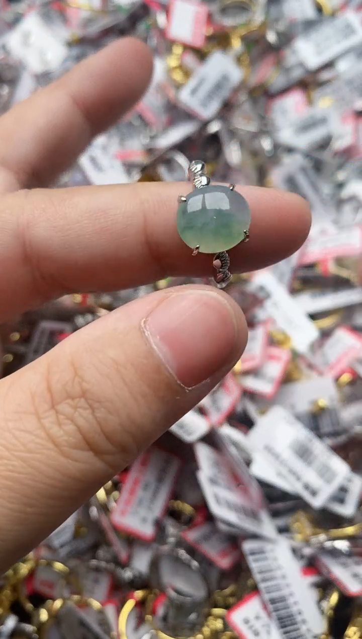 【闪购商品】翡翠戒指银S925镶嵌55555---3