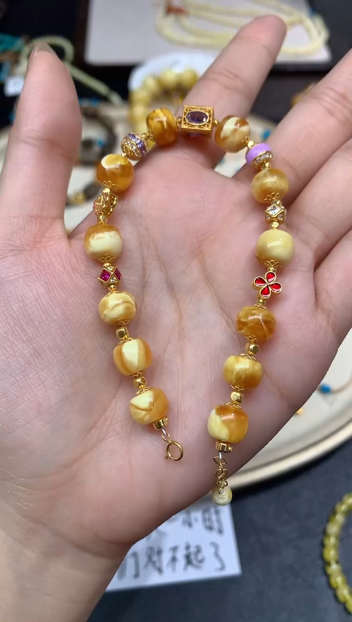 裸石蜜蜡未镶嵌手串A10|3980