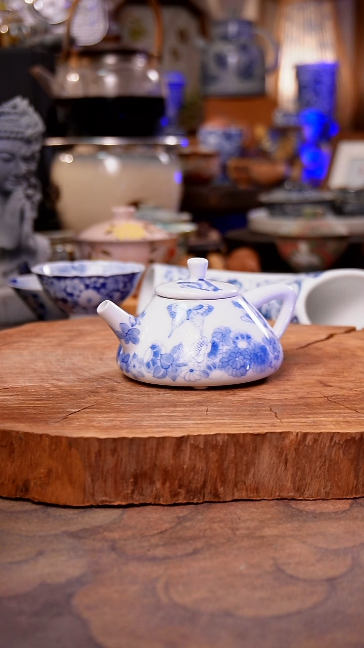 杯子白泥蝶恋万花手工手绘手工手绘