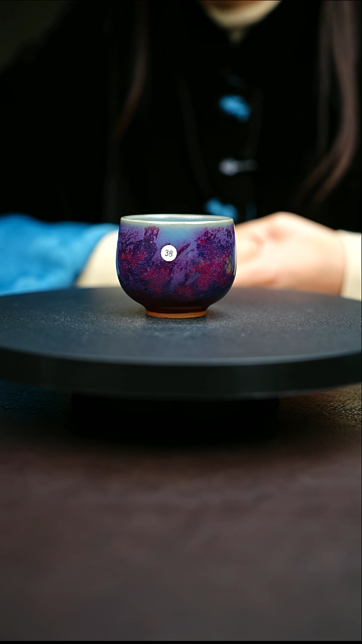 38#原矿钧瓷炉钧釉龙蛋杯