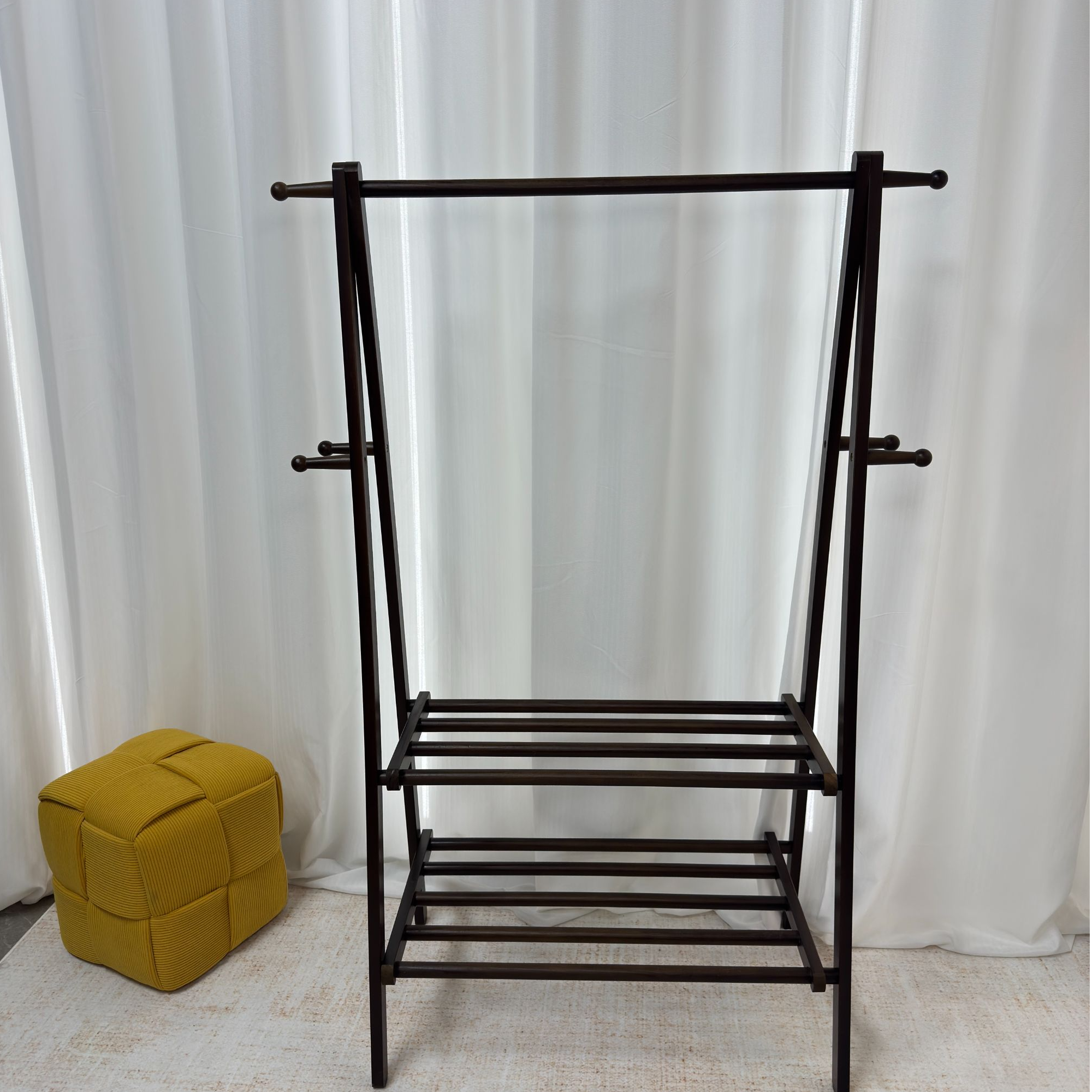 【清仓】【实木一米衣架】落地衣架实木挂衣架木质卧室家用衣帽架