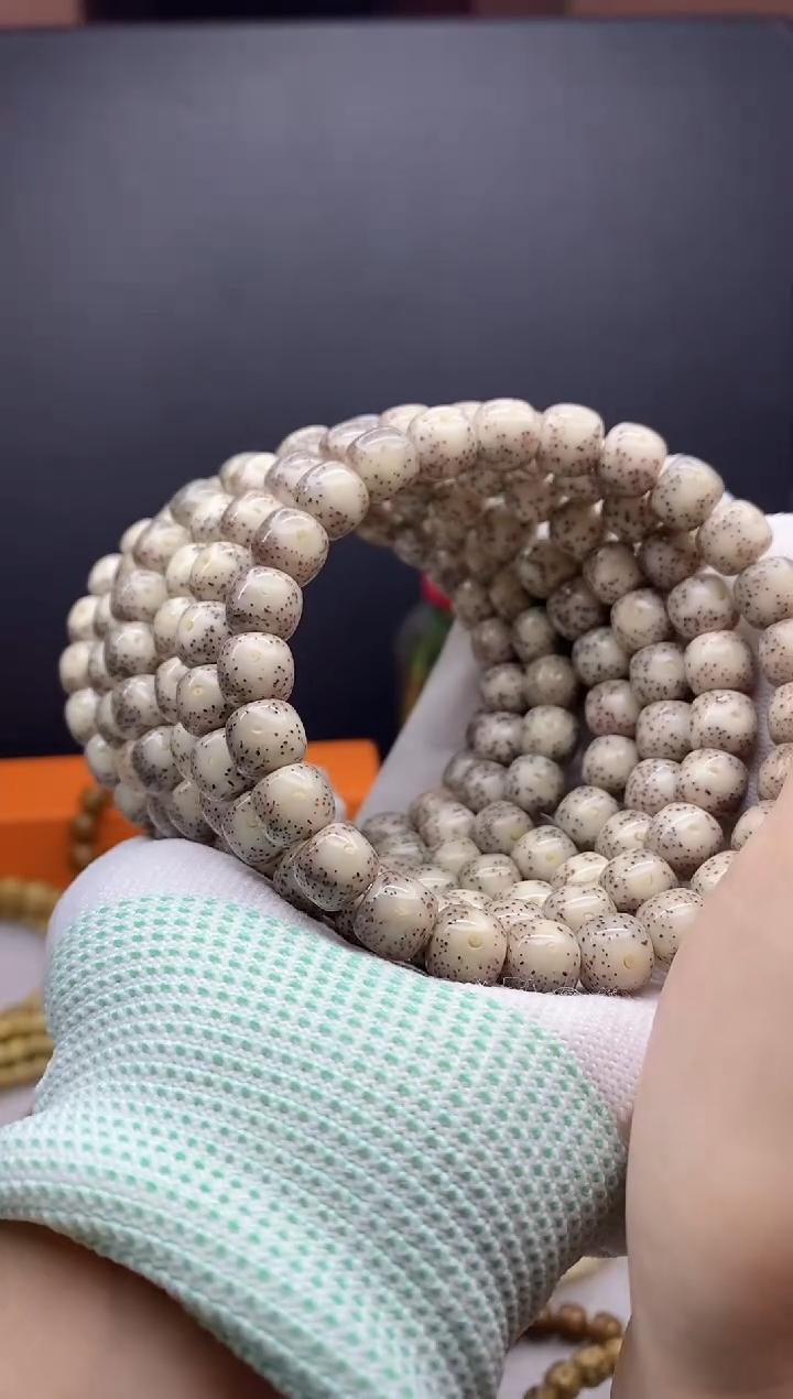 星月菩提手串9*8月留白月朗星稀灰冰手串