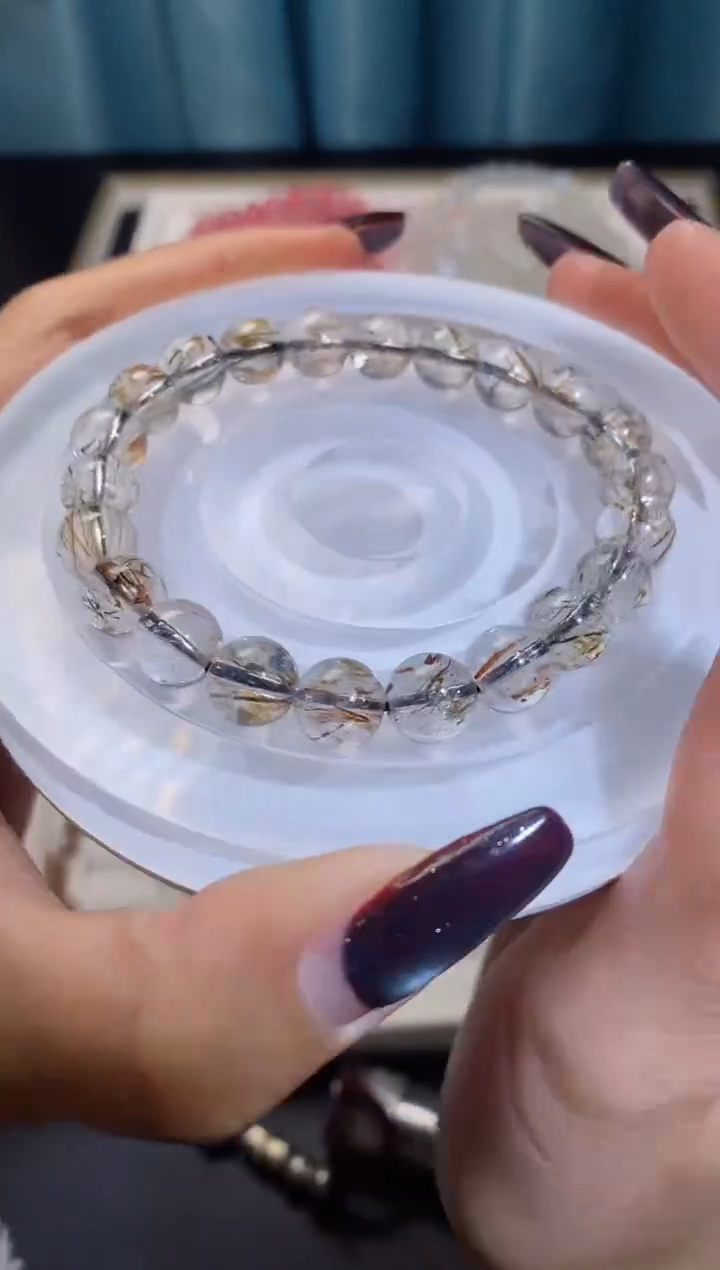 【闪购商品】水晶手串未镶嵌黑金超七228