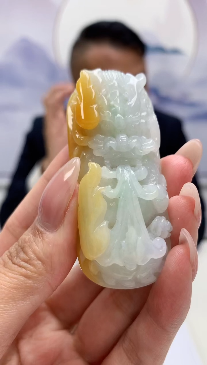 【闪购商品】定制翡翠未镶嵌4969MM-毛货挂件191