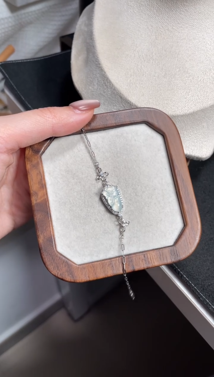 【闪购商品】翡翠手链银S925镶嵌翡翠