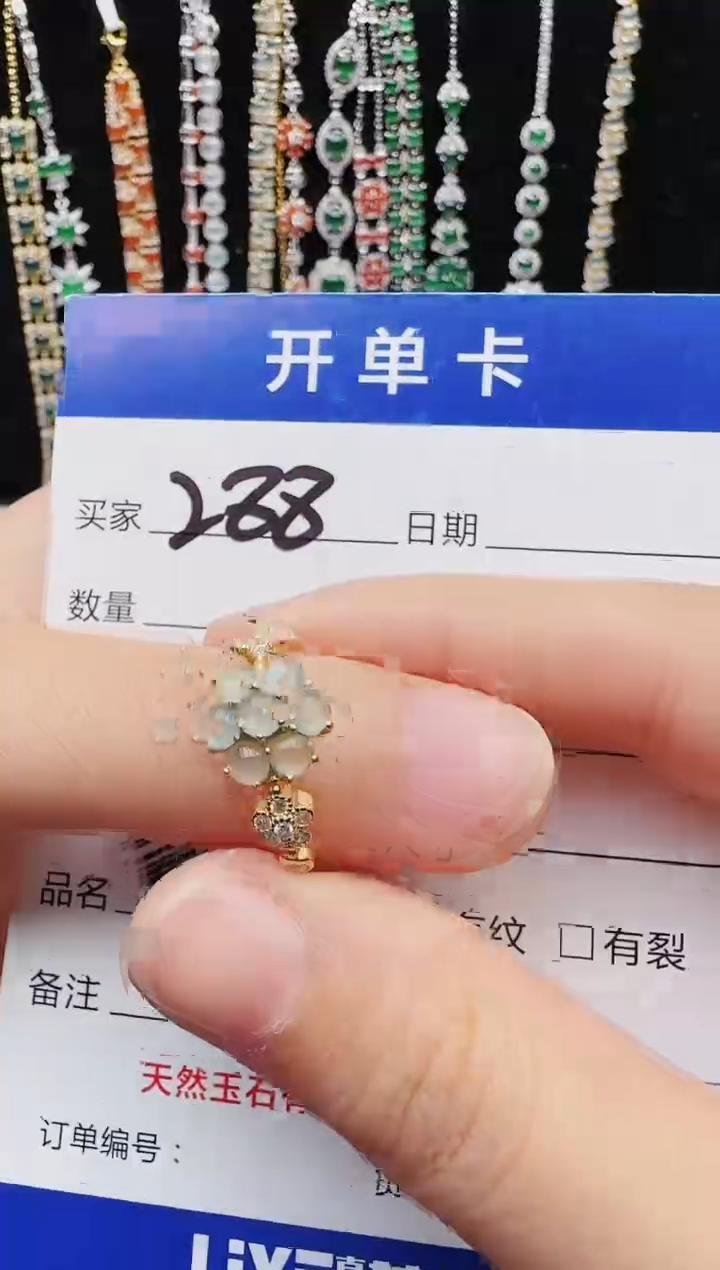 【闪购商品】翡翠戒指银S925镶嵌2222