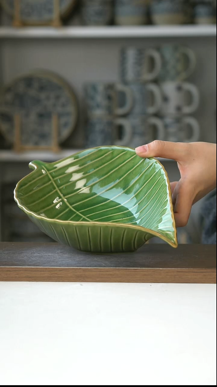 陶465Laville collection树叶沙拉碗25.5cm@4-2@微瑕