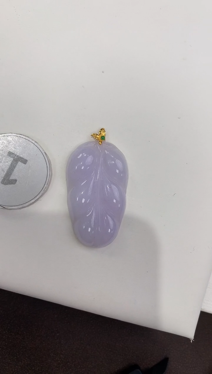 颈饰18K金镶嵌翡翠天然缅甸a货翡翠