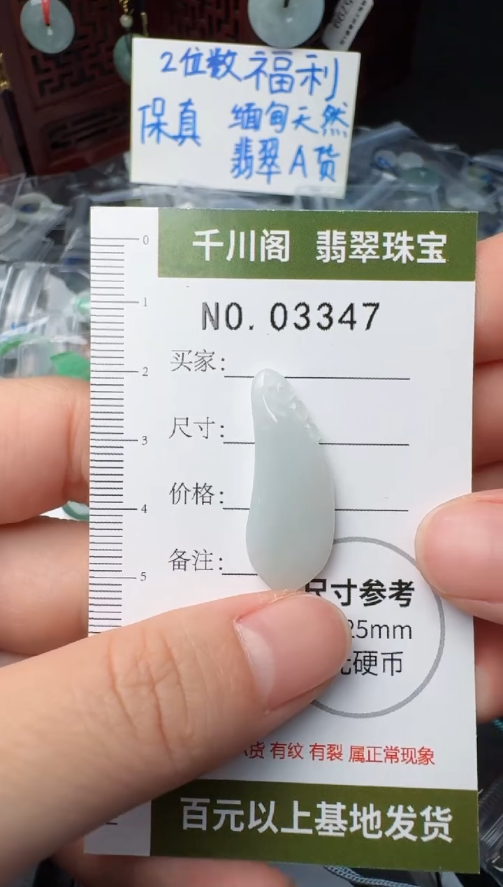 翡翠未镶嵌颈饰挂件3347