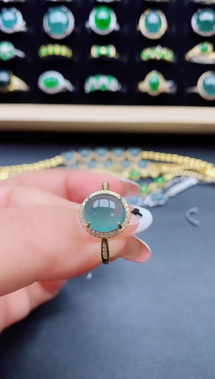 【闪购商品】翡翠银S925镶嵌戒指585080