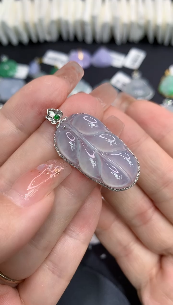 吊坠(不含链)18K金镶嵌翡翠11111111111111