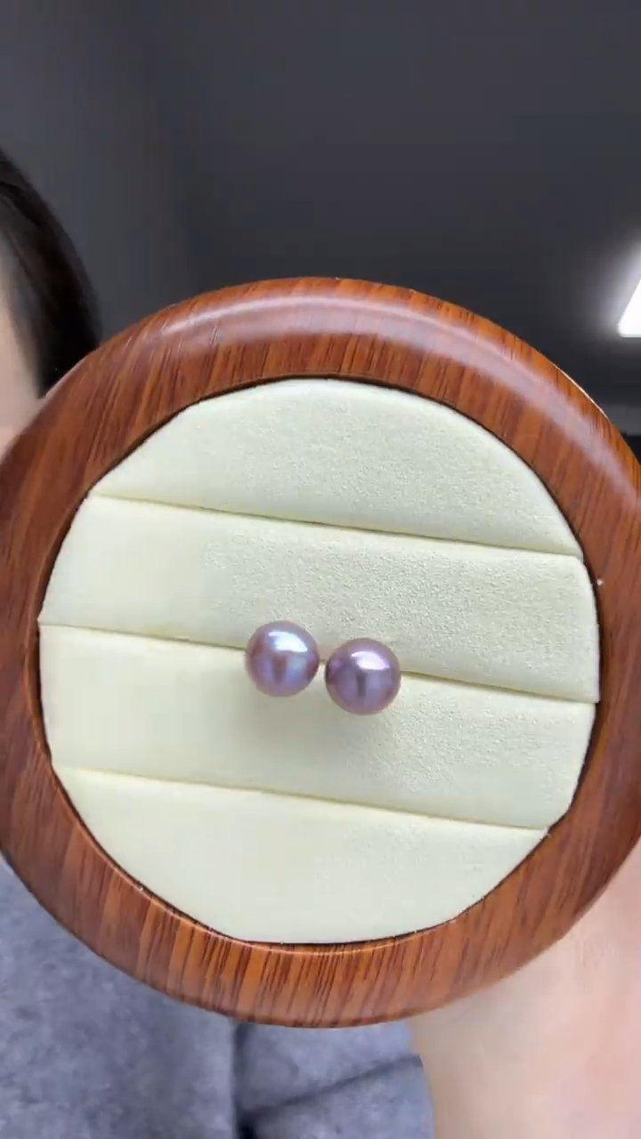 银S925镶嵌耳饰淡水珍珠SYHE030花皮有瑕疵