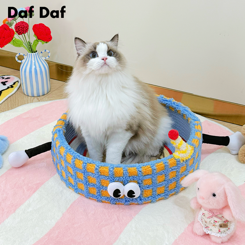 秋冬季大眼星空猫抓窝棉绳编织清凉透气耐抓耐磨四季通用猫咪床