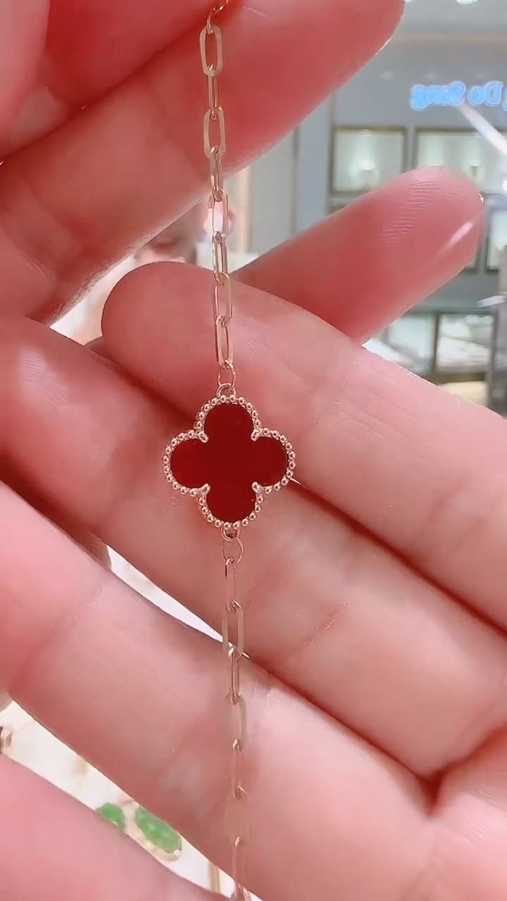 【闪购商品】玛瑙/玉髓手链18K金镶嵌手链