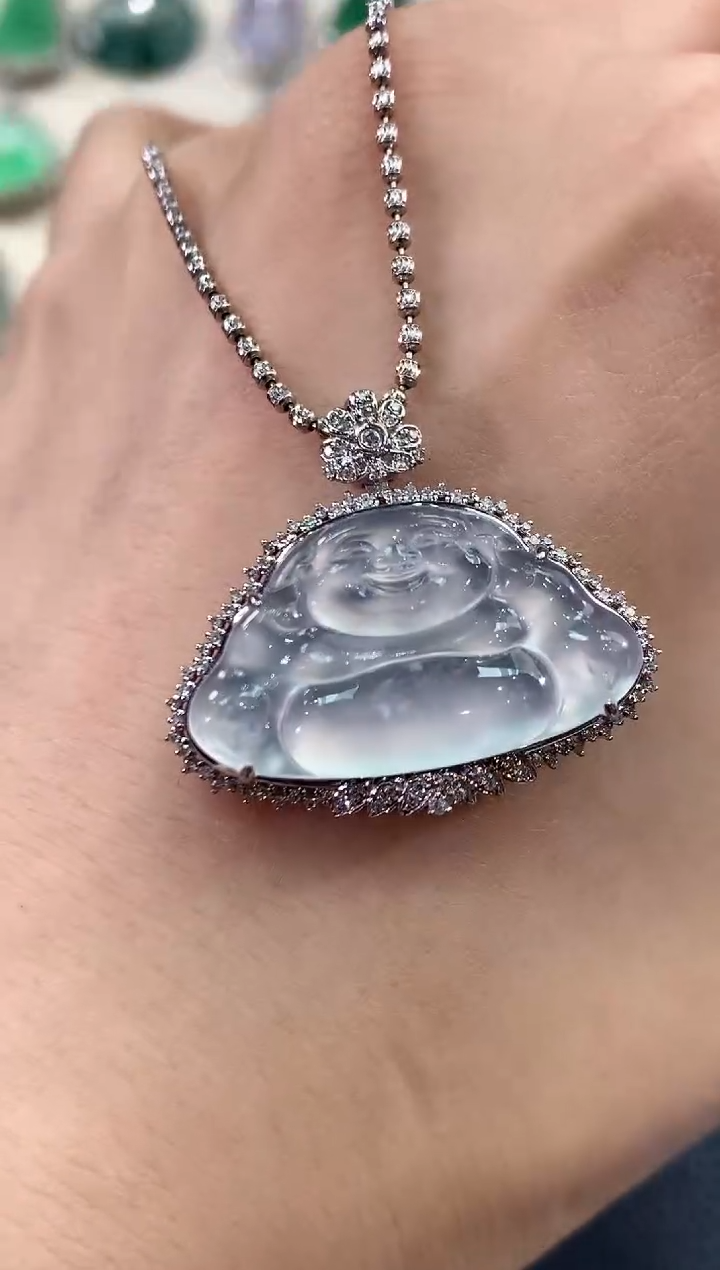 【闪购商品】翡翠吊坠(不含链)18K金镶嵌C82      