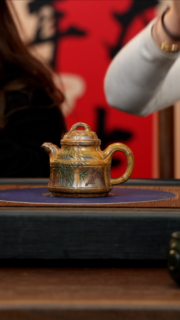 【闪购商品】紫砂茶壶ZCP 可心窑  六方竹鼎