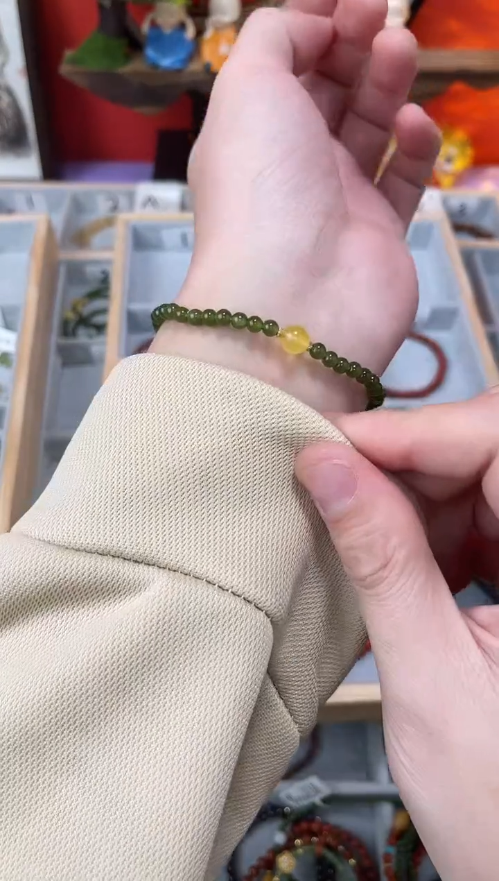 【闪购商品】和田玉（碧玉）手串未镶嵌碧玉单圈QF-A221（多样性发一）