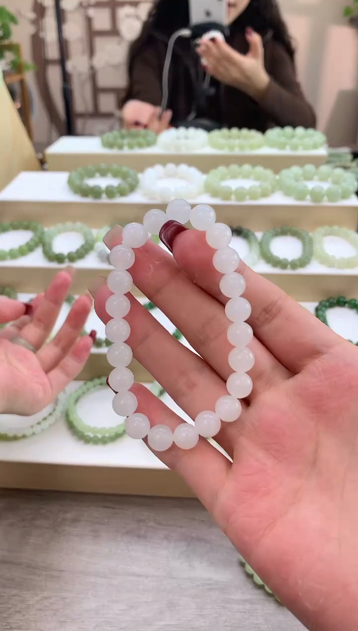 未镶嵌手链和田玉糖*白玉