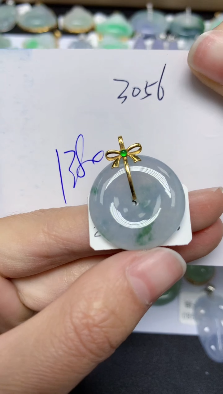 【闪购商品】翡翠颈饰18K金镶嵌 天然翡翠A货