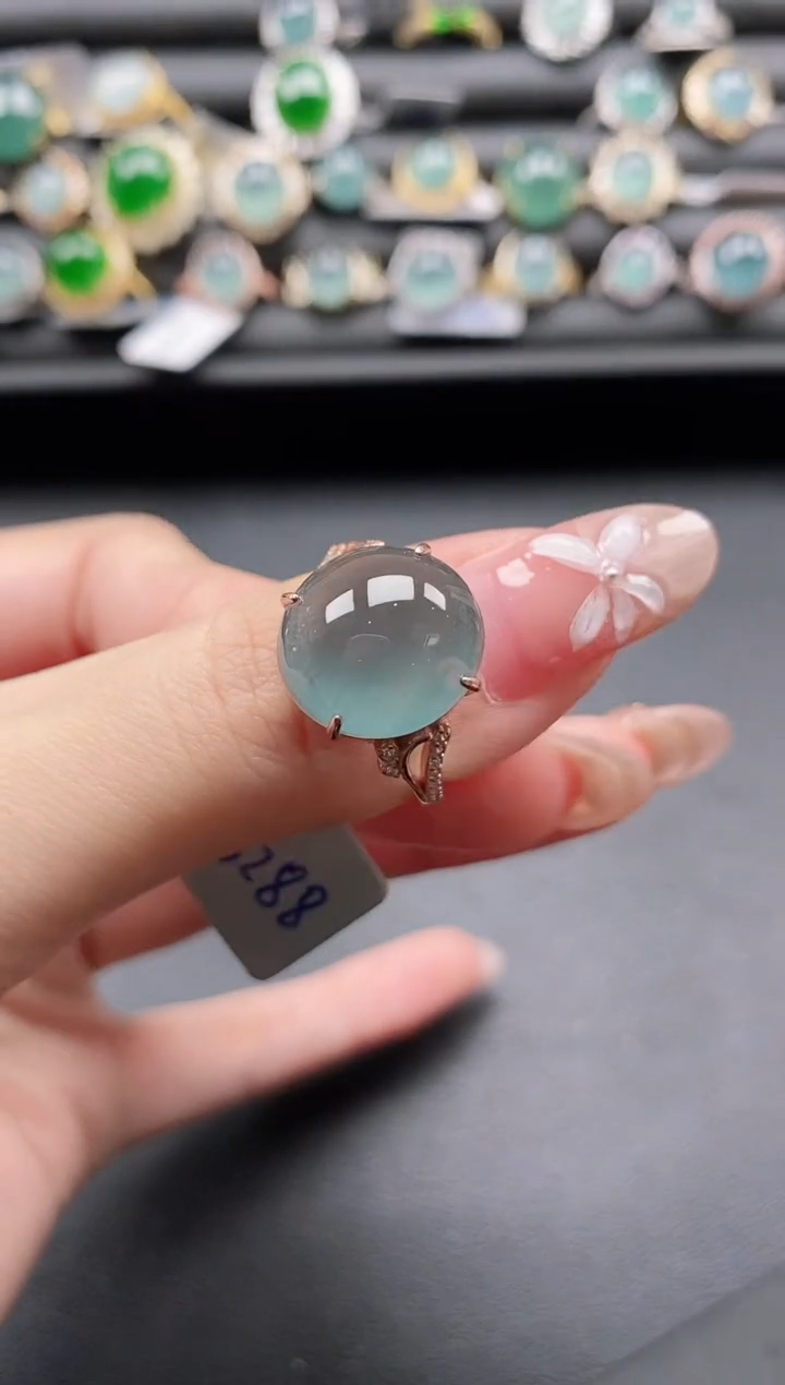 【闪购商品】翡翠戒指银S925镶嵌1111