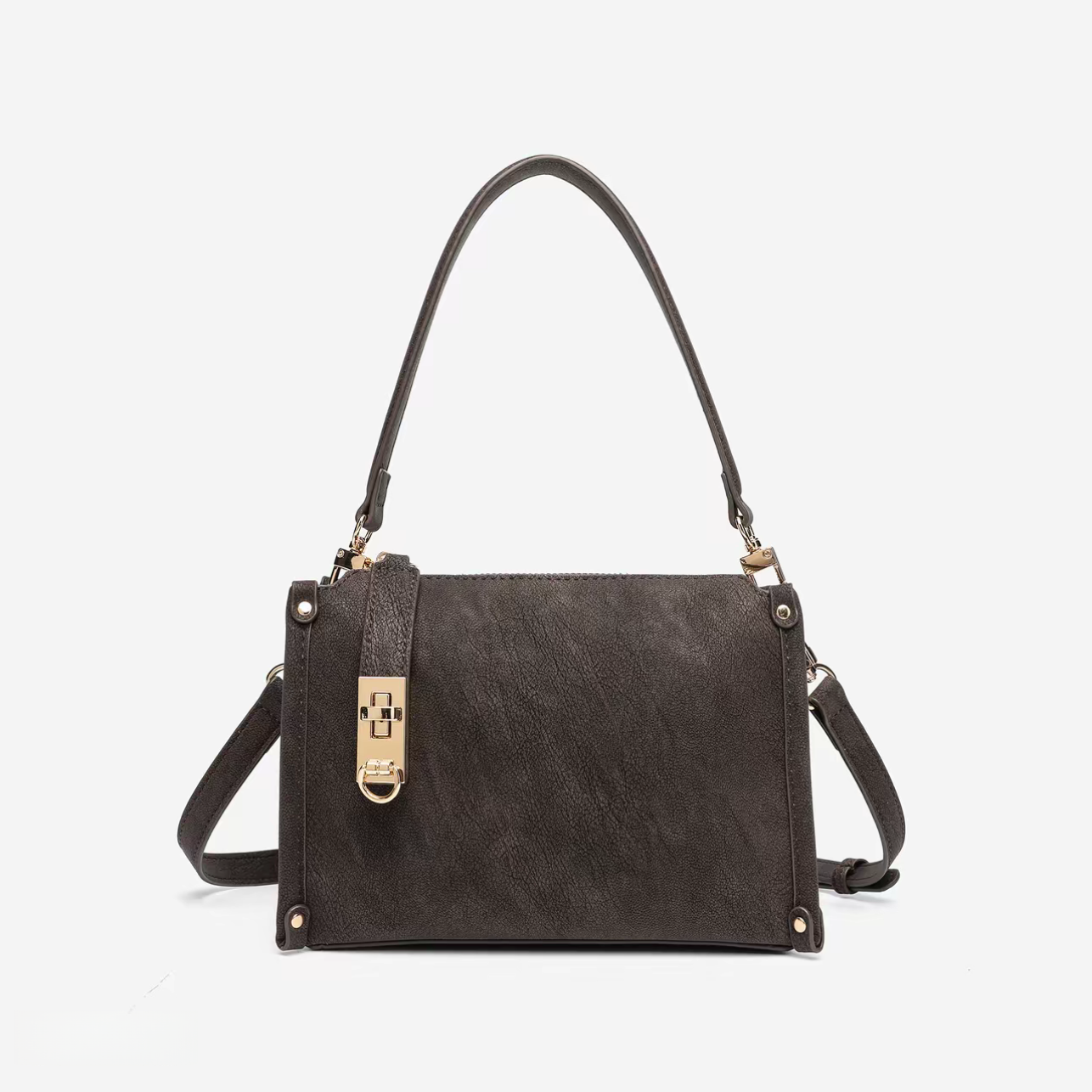 珠光擦色牛皮秋冬新款盒子包女士百搭大容量斜挎包手提包3378