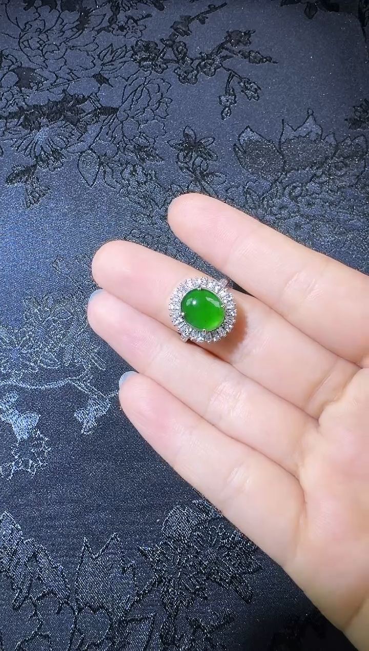 【闪购商品】翡翠戒指银S925镶嵌戒指