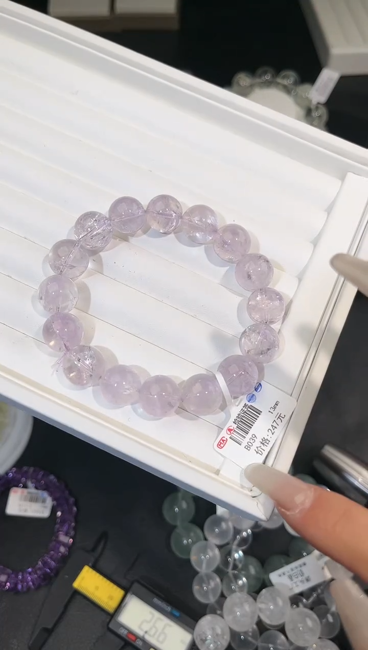 【闪购商品】水晶手链未镶嵌多样性发一紫阿塞13mm