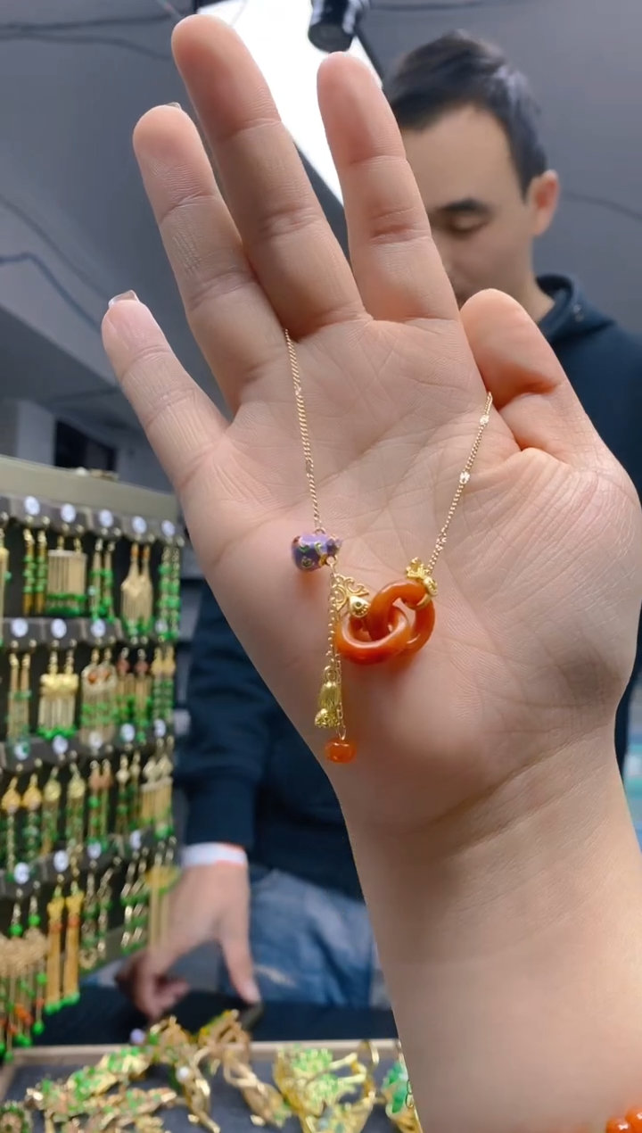 【闪购商品】翡翠耳饰合金0323翡翠锁骨链