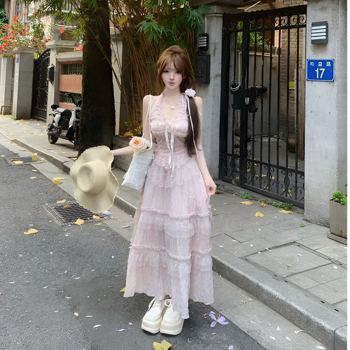 女装新款 赴约山海 夏温柔风法式设计感显瘦上衣长裙公主气质甜美