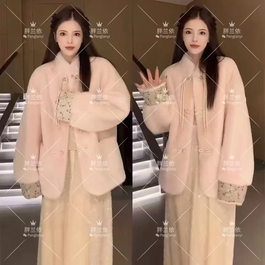 300斤-新中式加厚皮毛一体外套5061