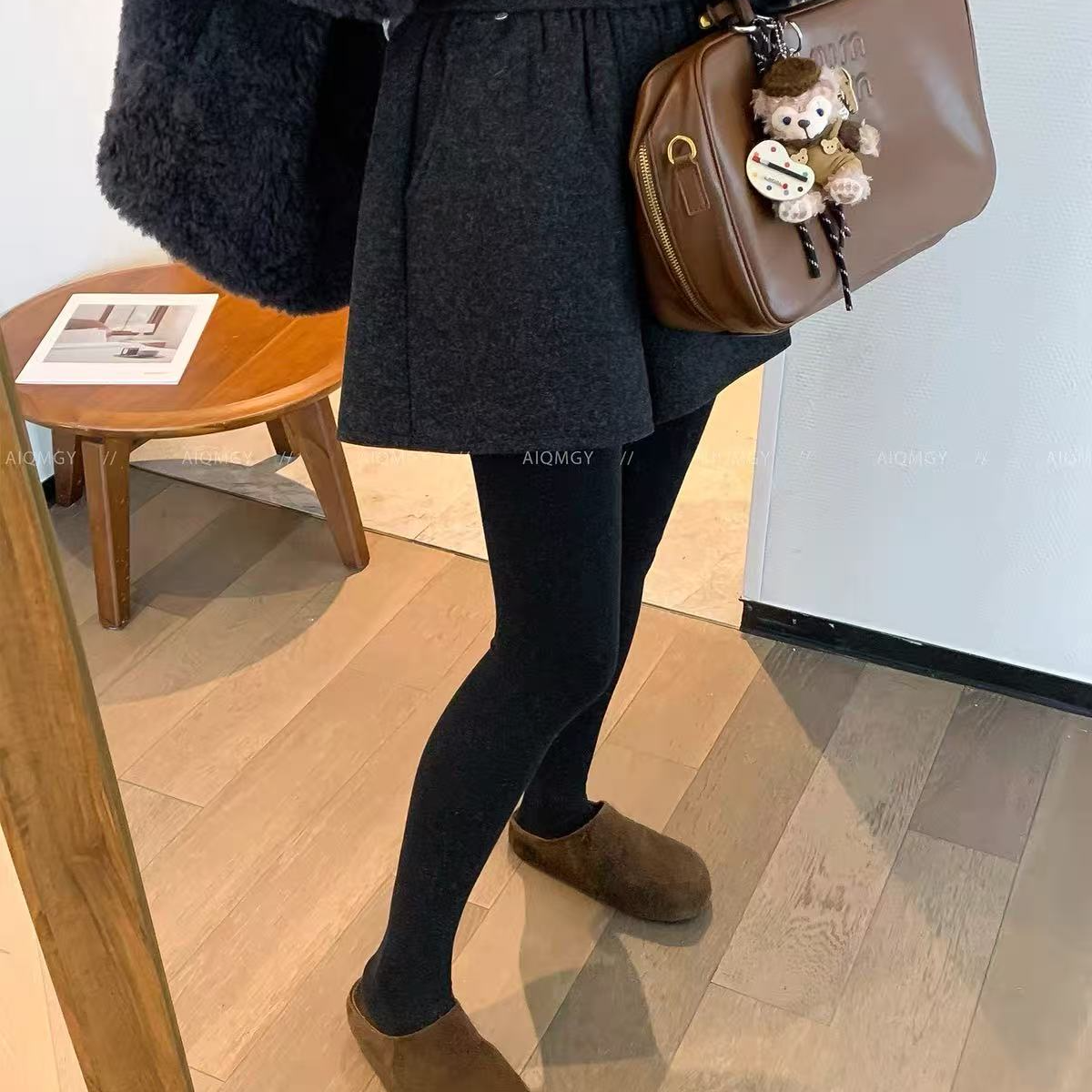 【运费险】黑灰色高腰毛呢短裤女2025年冬季新款显瘦百搭