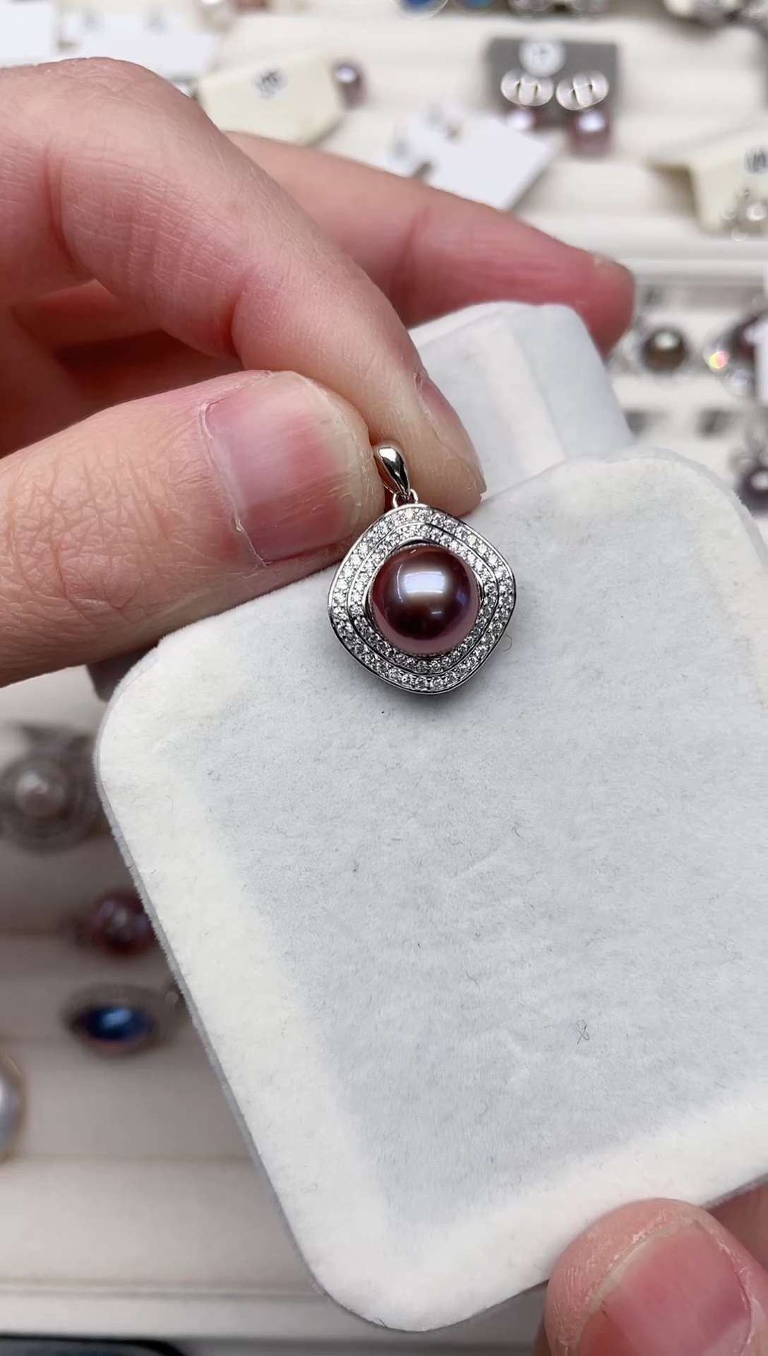 【闪购商品】淡水珍珠吊坠(不含链)银S925镶嵌吊坠