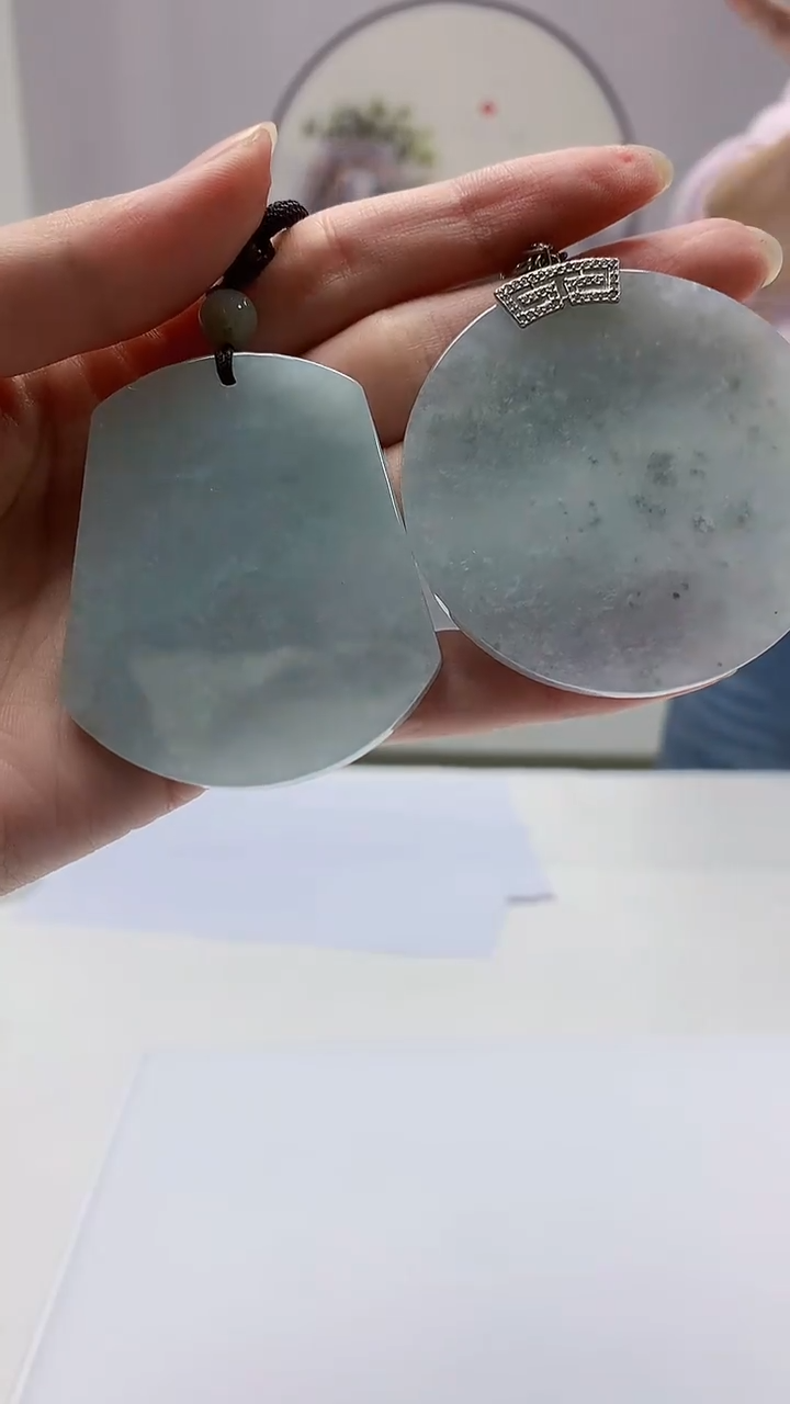 【闪购商品】定制翡翠未镶嵌4902zm-毛货一对挂件100