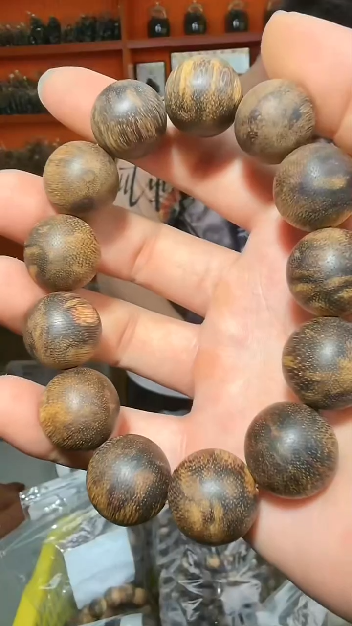 沉香手串b36号沉水达拉干花珠52g1.9多样性发一