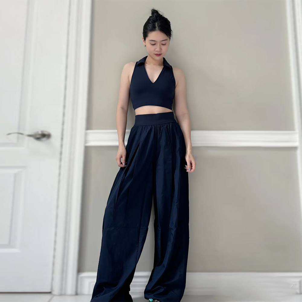 【QICIFIER】海军蓝小V天鹅颈 设计款运动背心 5130