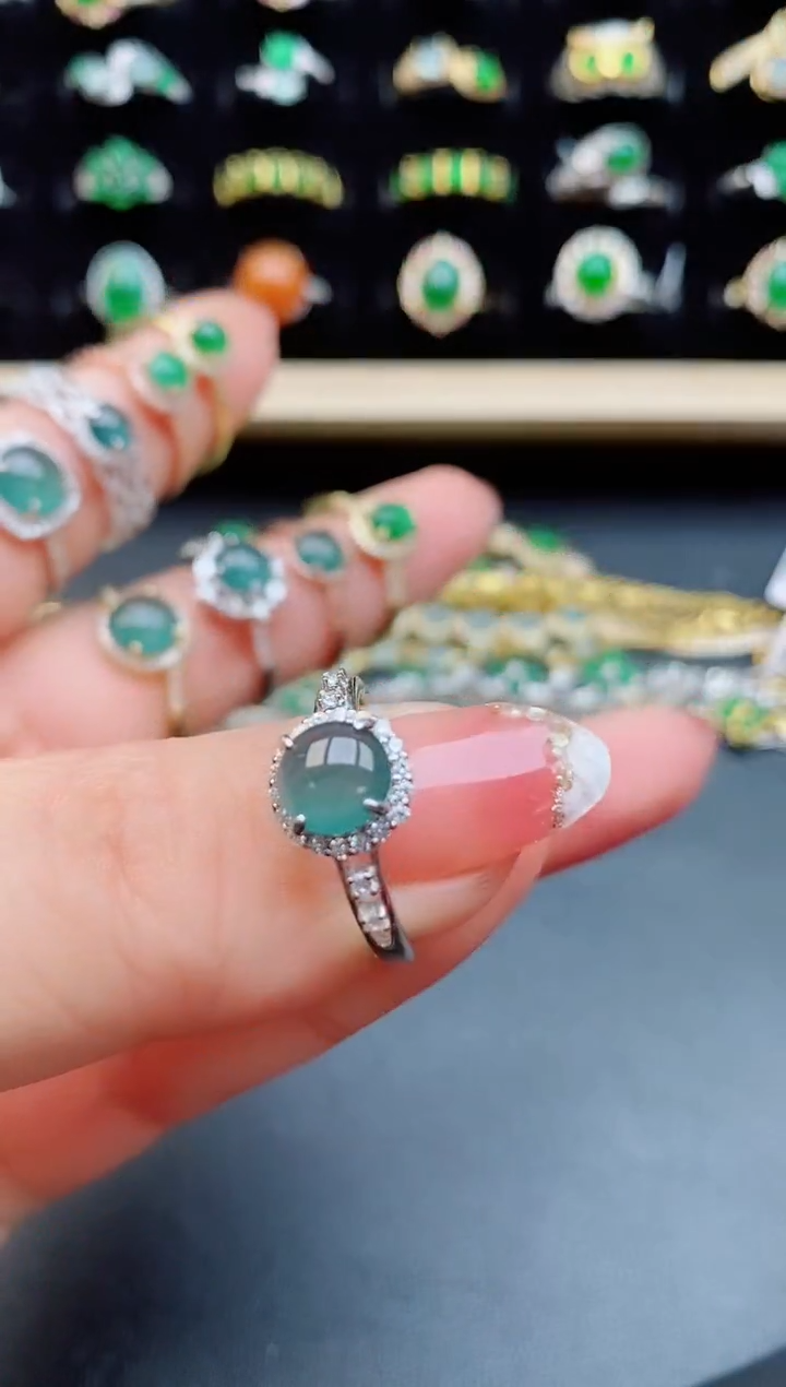 【闪购商品】翡翠戒指银S925镶嵌50805