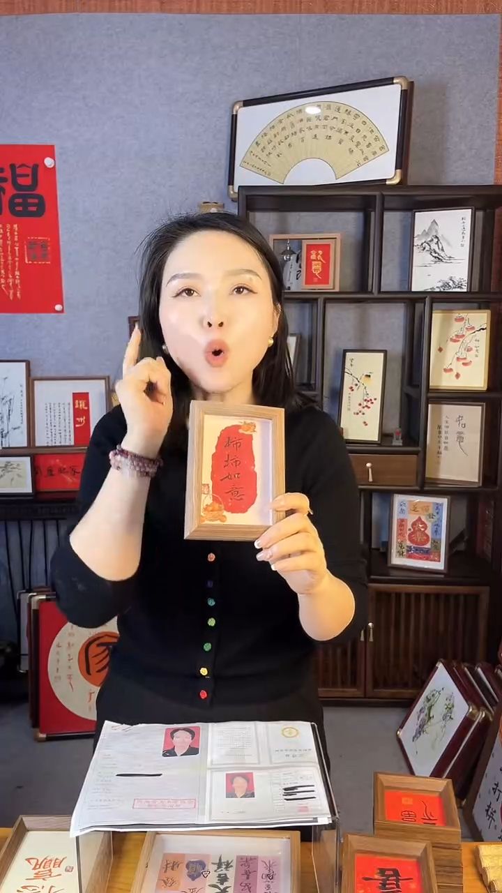 【闪购商品】书法摆台【柿柿如意】11*15