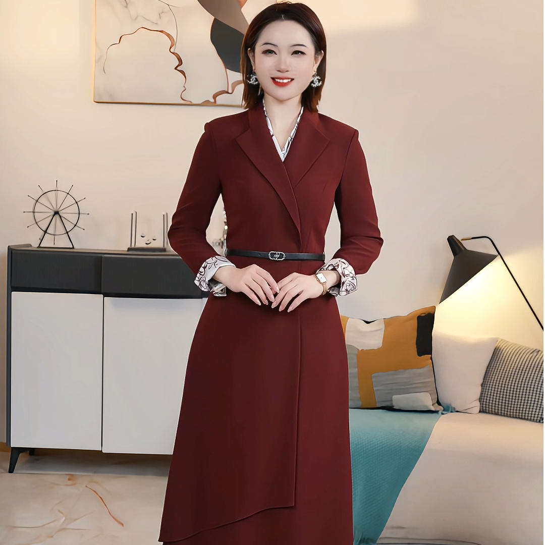 【撤柜清仓】S气质显瘦高腰长款连衣裙秋冬裙子S52