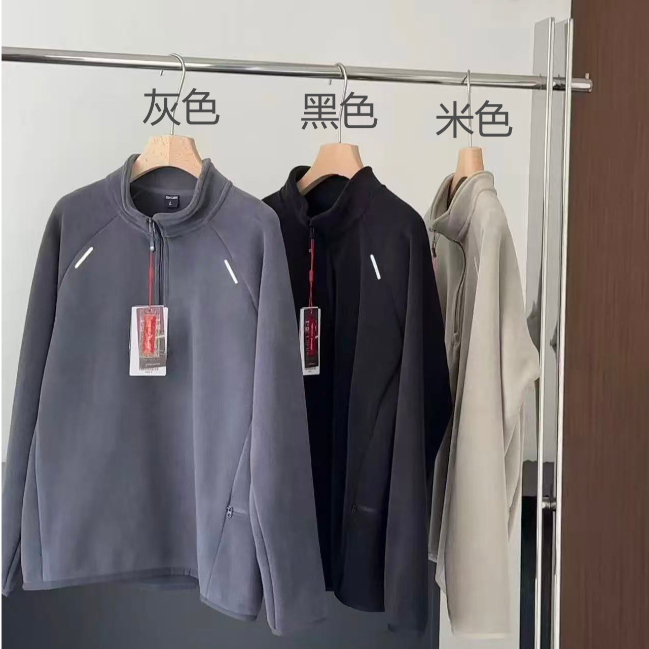 【品牌原单】皮尔家 高克重加厚款半拉链奥粒绒卫衣