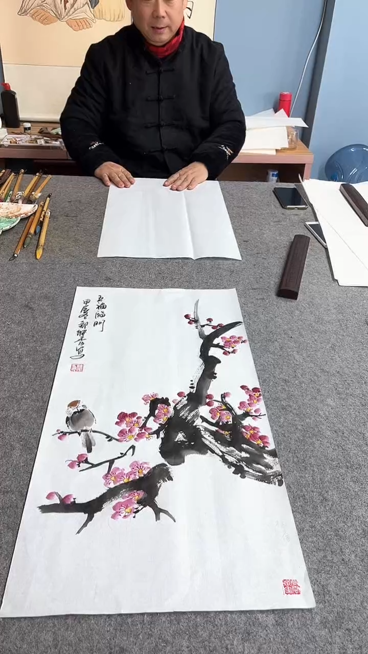 【闪购商品】国画五福临门、手绘、