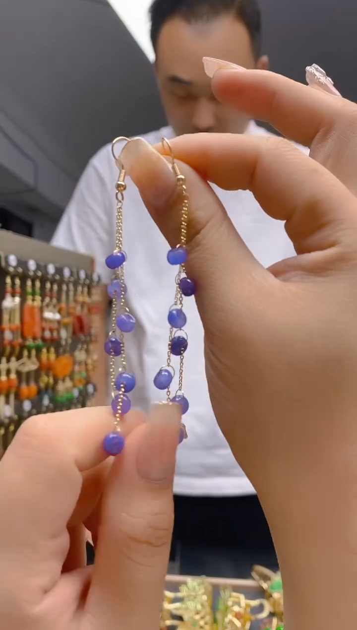 【闪购商品】翡翠耳饰合金87翡翠耳钩