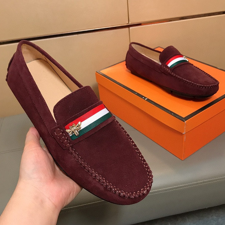 一脚蹬男士休闲豆豆鞋磨砂皮软底透气潮流乐福鞋轻奢时尚套脚皮鞋