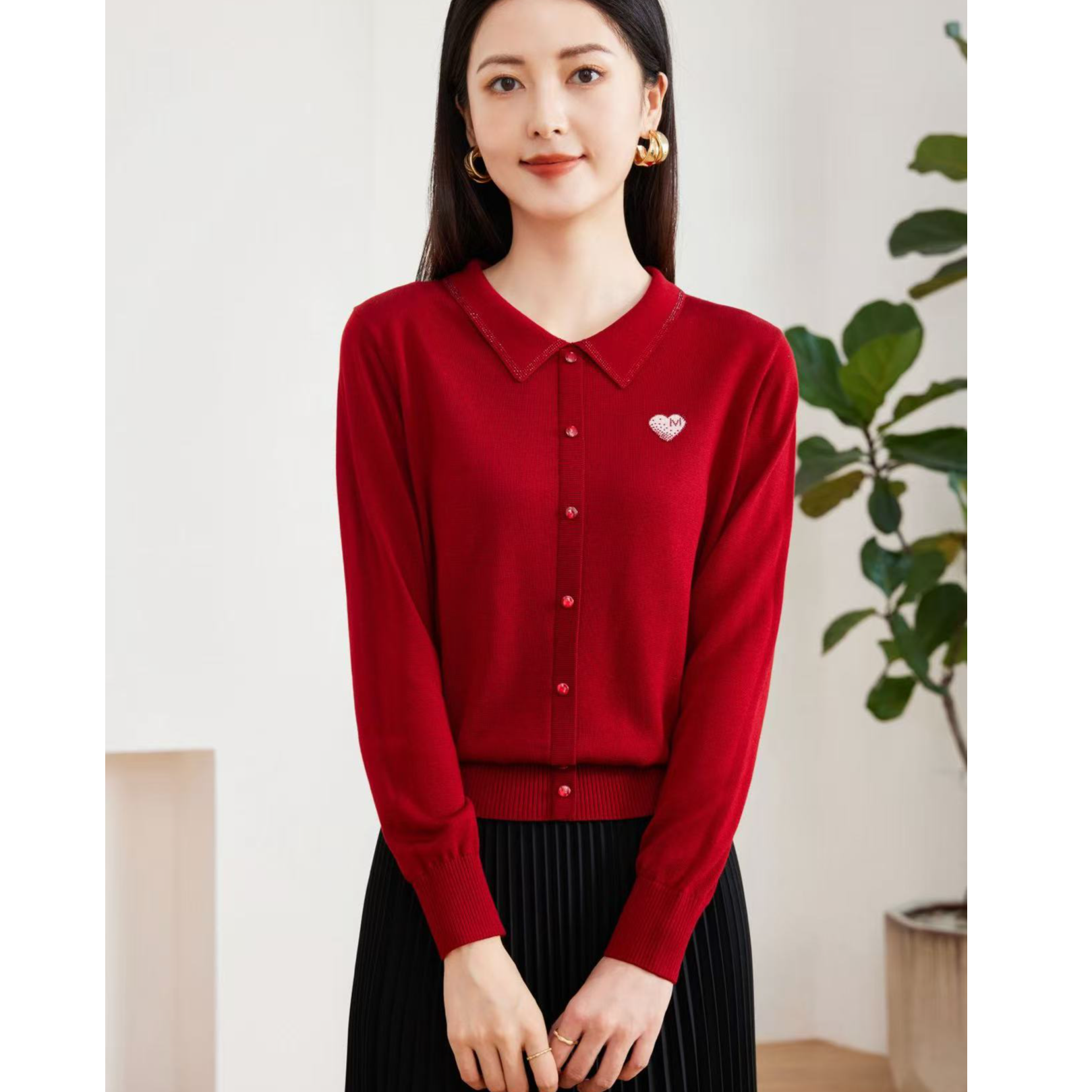 新款莱赛尔纤维T恤1079领针织衫