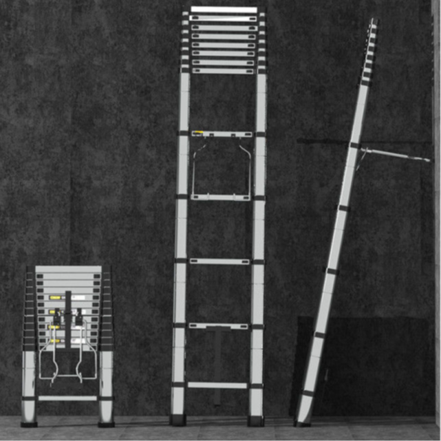 （直梯—铝合金）直梯加粗加厚铝合金装修梯子家用伸缩梯带挂钩