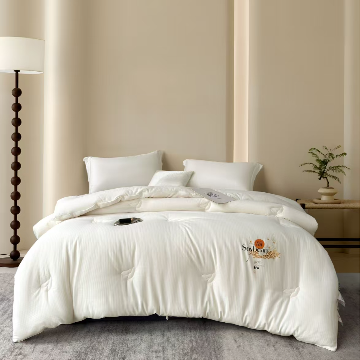 JKS亲肤柔软舒适亲肤华夫格水洗纯棉面料秋冬被zb大豆被