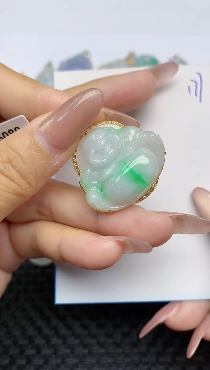 【闪购商品】翡翠颈饰18K金镶嵌天然A货翡翠 177