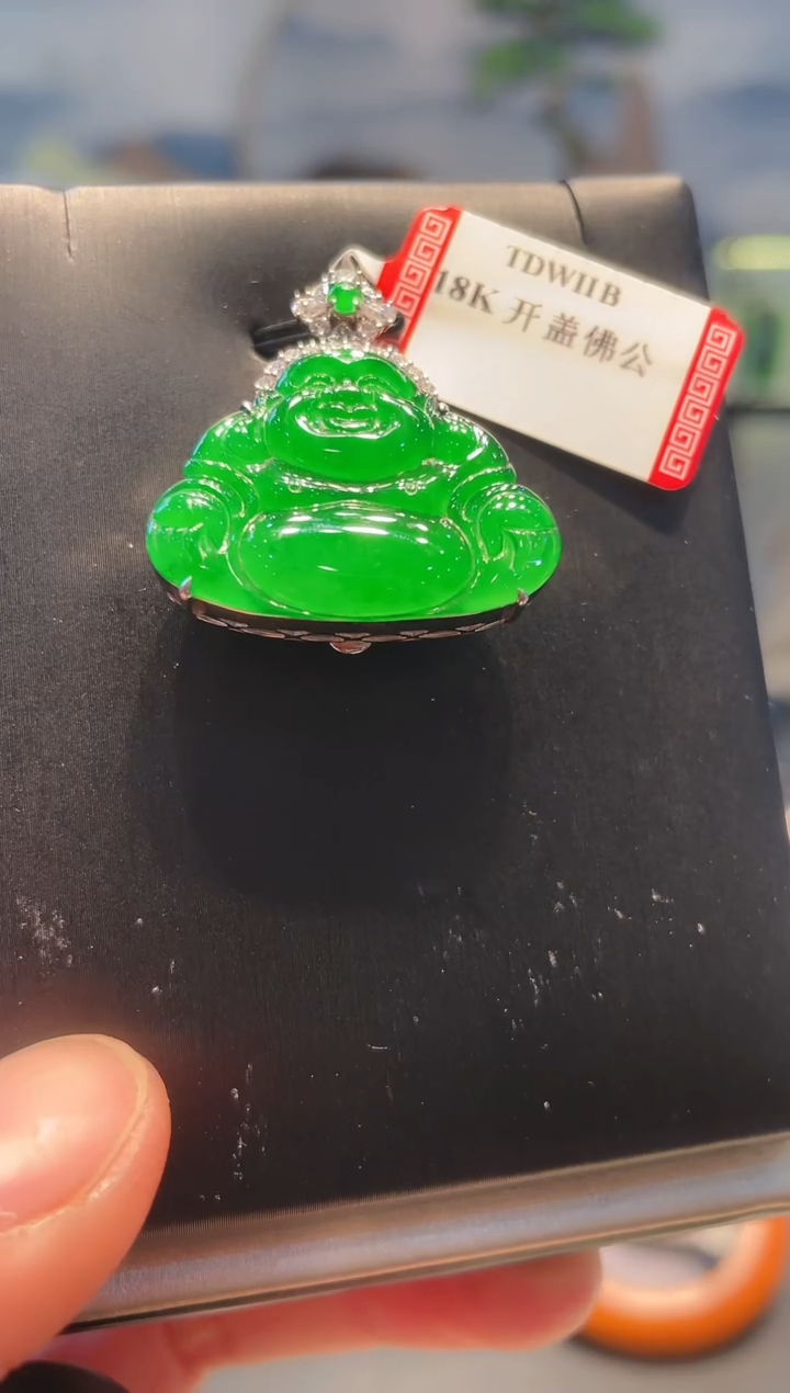 【闪购商品】翡翠颈饰18K金镶嵌A82天然A货翡翠