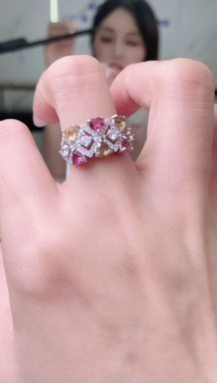 【闪购商品】碧玺戒指银S925镶嵌110-1