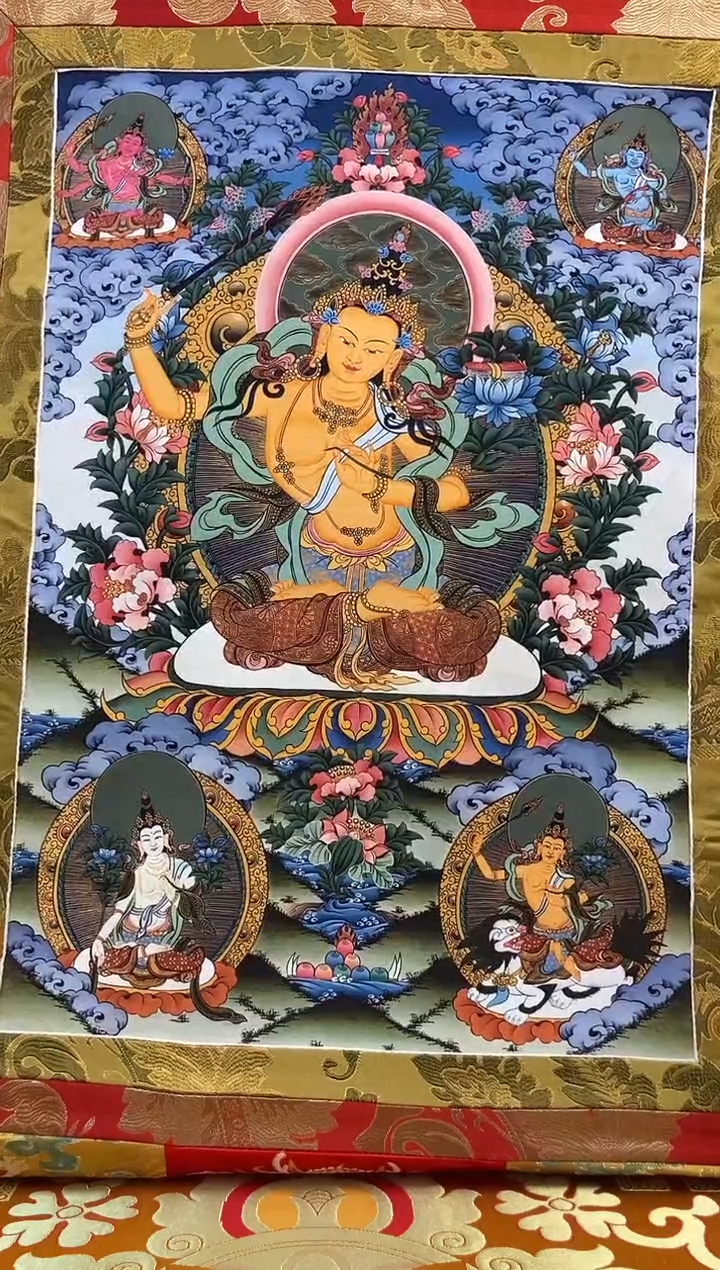 【闪购商品】卷轴画矿物质喷绘  五文书1.3m金色龙布