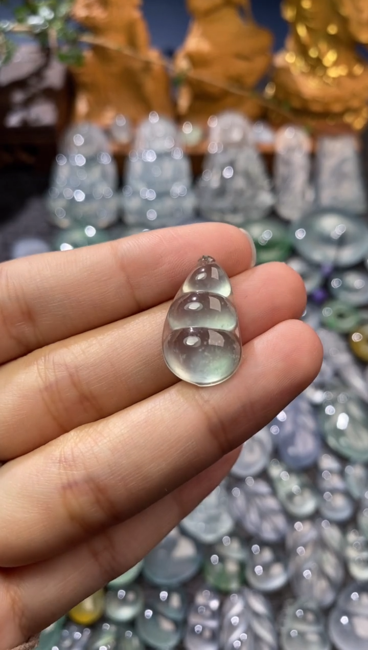 【闪购商品】定制翡翠未镶嵌福豆22.1*13.2*5.8